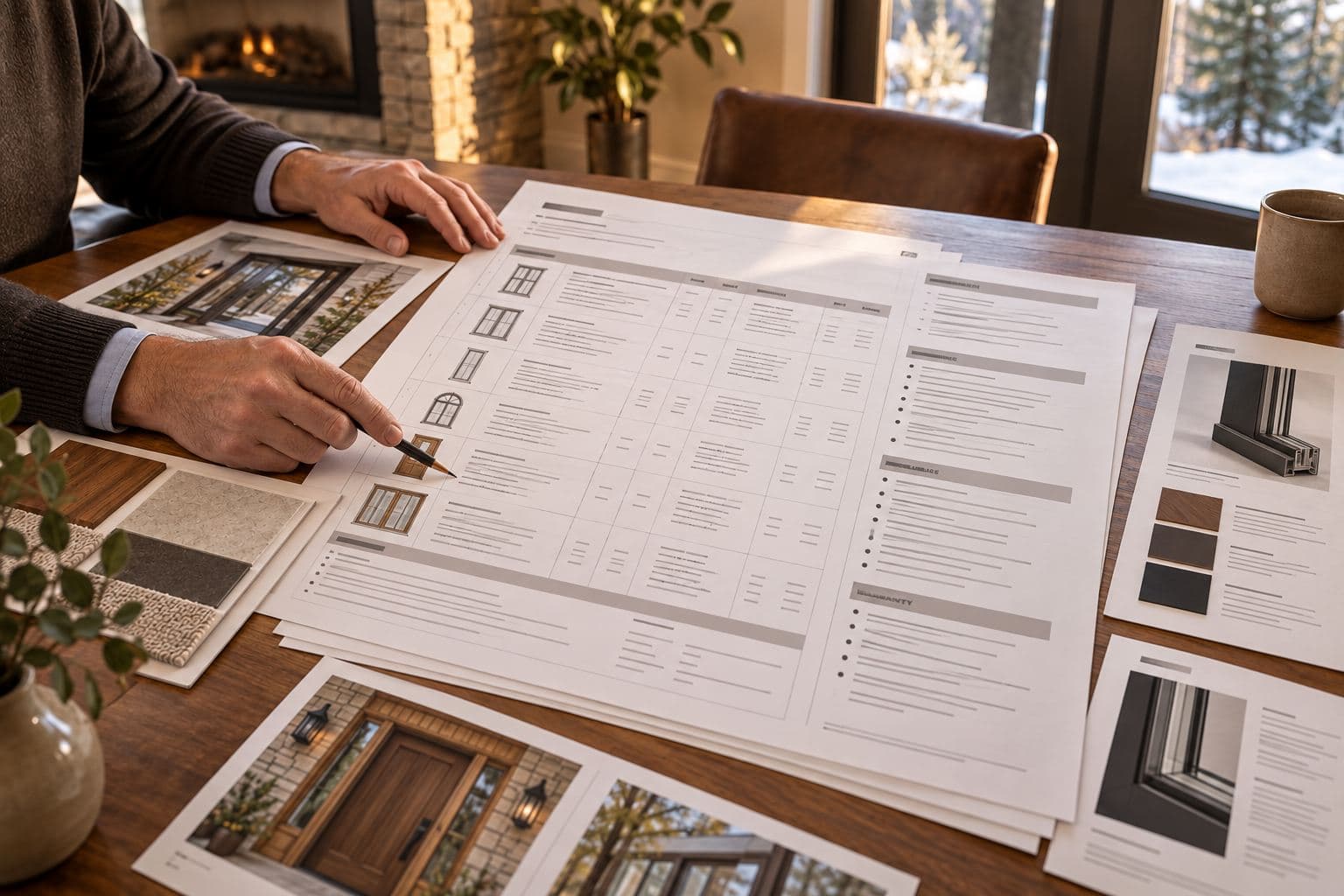 One detailed contractor quote with itemized window and door specifications