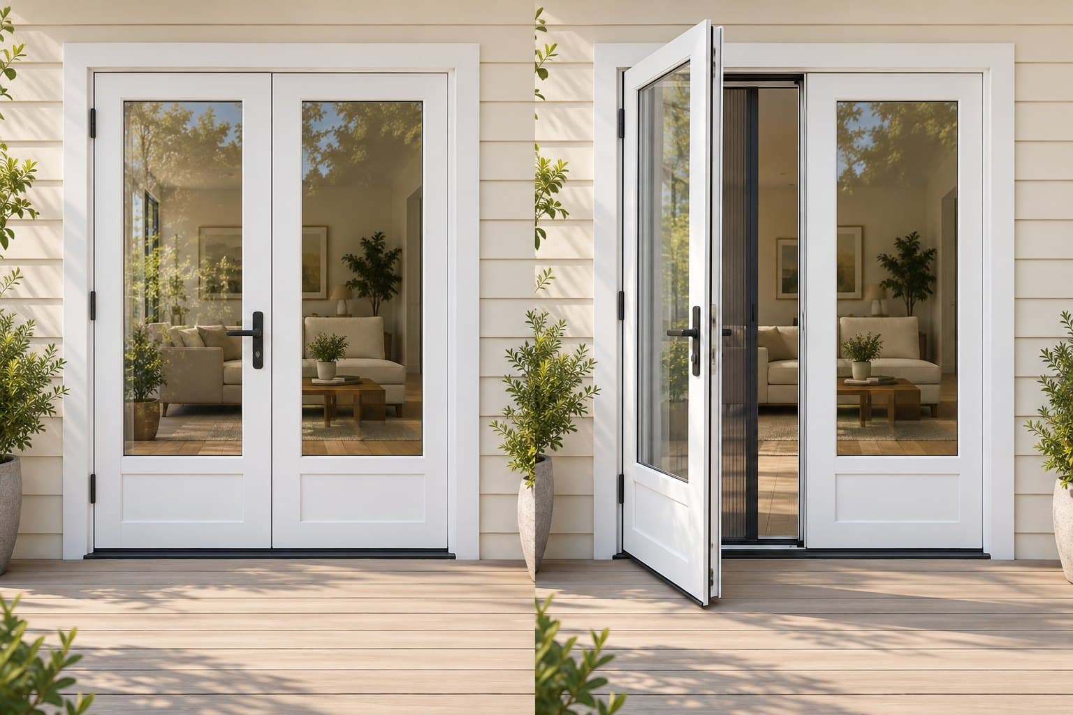 Illustration of terrace with fixed panel