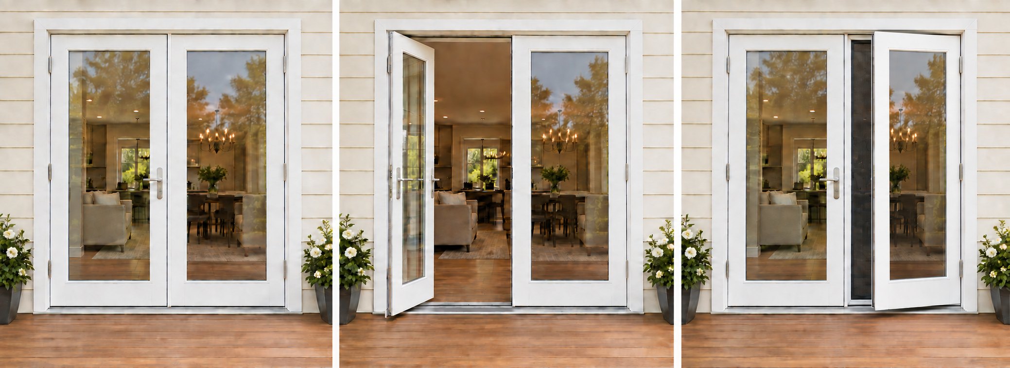 Outside view of the Western garden door closed